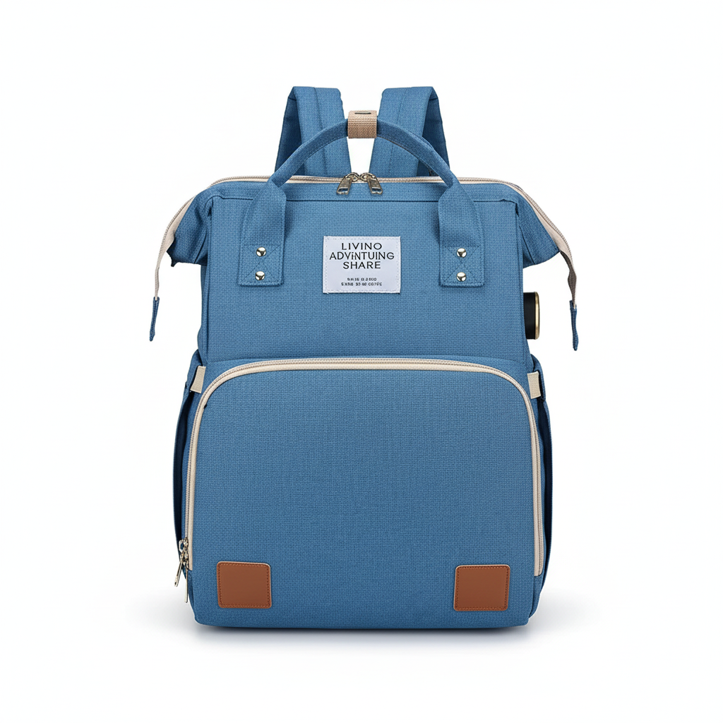 Sac à Dos à Langer 3-en-1 – Lit de Voyage, Imperméable, Charge USB, 7 Compartiments, Compatible Poussette | TrioNest™