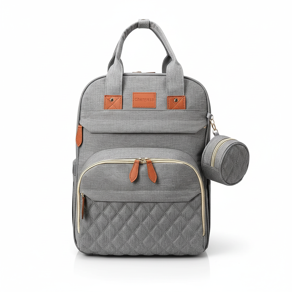 Sac à Dos à Langer 3-en-1 – Lit de Voyage, Imperméable, Charge USB, 7 Compartiments, Compatible Poussette | TrioNest™