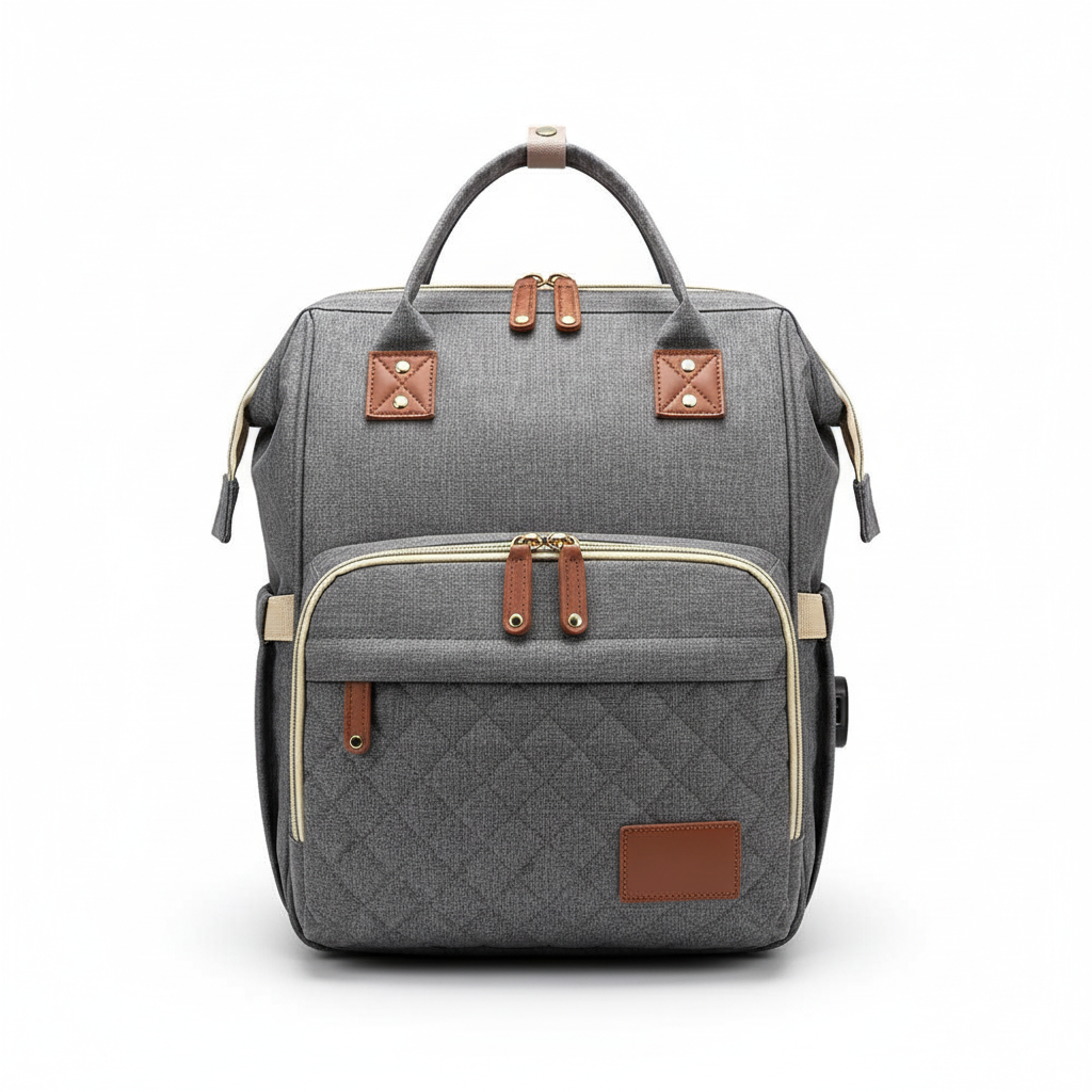 Sac à Dos à Langer 3-en-1 – Lit de Voyage, Imperméable, Charge USB, 7 Compartiments, Compatible Poussette | TrioNest™