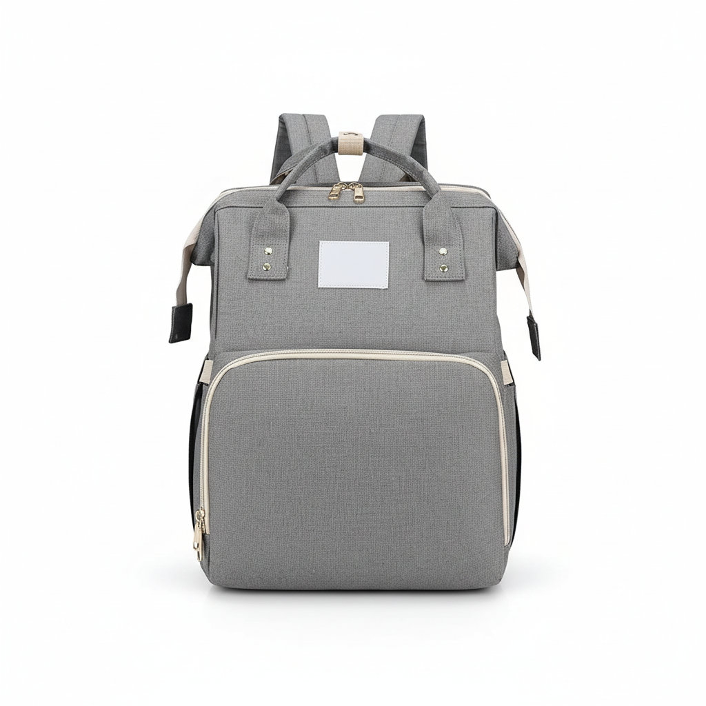 Sac à Dos à Langer 3-en-1 – Lit de Voyage, Imperméable, Charge USB, 7 Compartiments, Compatible Poussette | TrioNest™