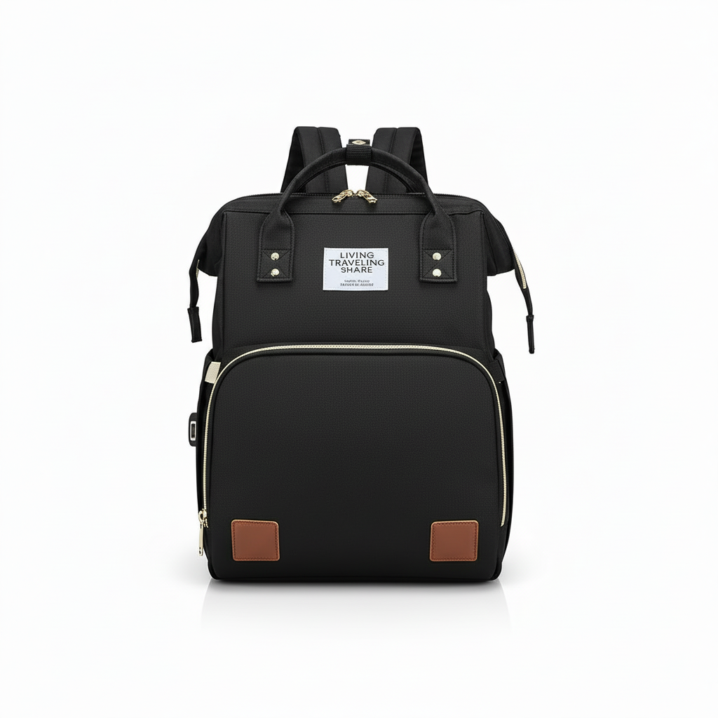 Sac à Dos à Langer 3-en-1 – Lit de Voyage, Imperméable, Charge USB, 7 Compartiments, Compatible Poussette | TrioNest™