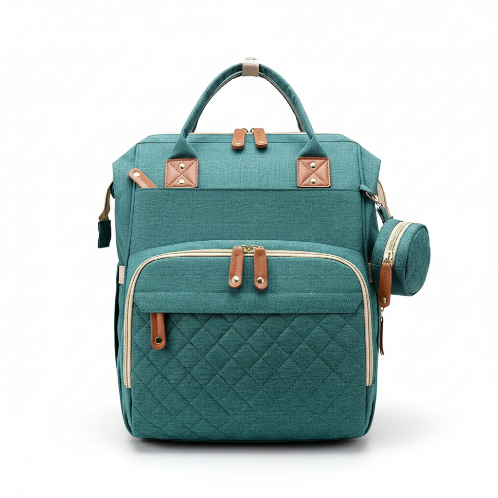 Sac à Dos à Langer 3-en-1 – Lit de Voyage, Imperméable, Charge USB, 7 Compartiments, Compatible Poussette | TrioNest™