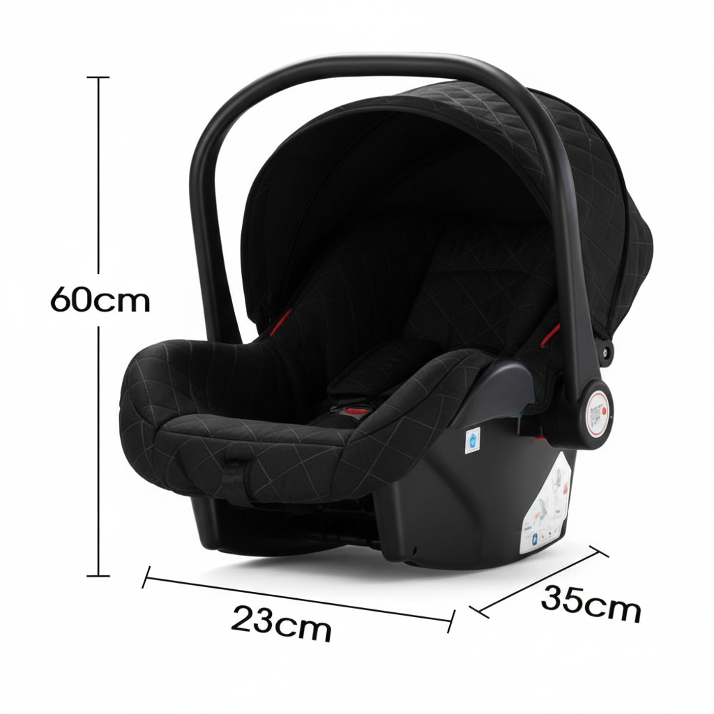 Poussette 3-en-1 Pack Naissance Complet – Nacelle, Siège Auto Groupe 0+, Siège Réversible, Design Urbain, 0-3 Ans | TrioNest™ URBANIA