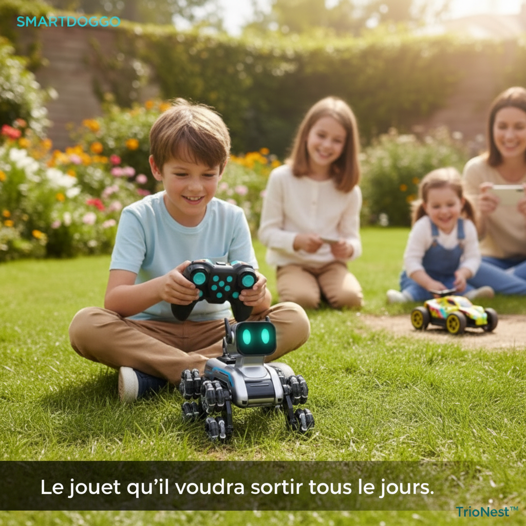 Robot Chien Intelligent 8 Roues Bras Articulés LED 90min Rechargeable USB SMARTDOGGO – TrioNest™