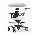 Poussette Double Tandem Dos à Dos – Parasol Anti-UV, Cadre Alu, Pliage 1 Bouton, Roues 360°, Jumeaux & Fratrie | TrioNest™ TrioNest
