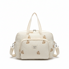 Sac à Langer Bébé à Bandoulière en Coton | TrioNest™ – Élégant, Poches Zippées, 2 Motifs, 34x26x10 cm
