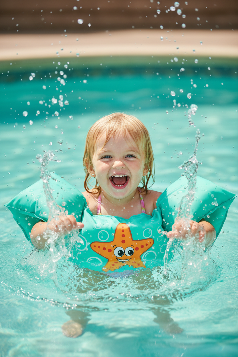 Gilet de Natation à Brassard pour Enfants – Double Sécurité, Flottaison, 2-6 Ans | TrioNest™