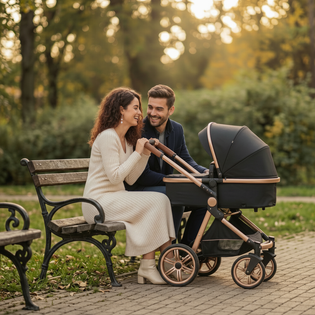 3-in-1 Stroller Complete Newborn Pack – 6 Accessories Included, Carrycot, Group 0+ Car Seat, Reversible Seat, 0-3 Years | TrioNest™ URBANIA