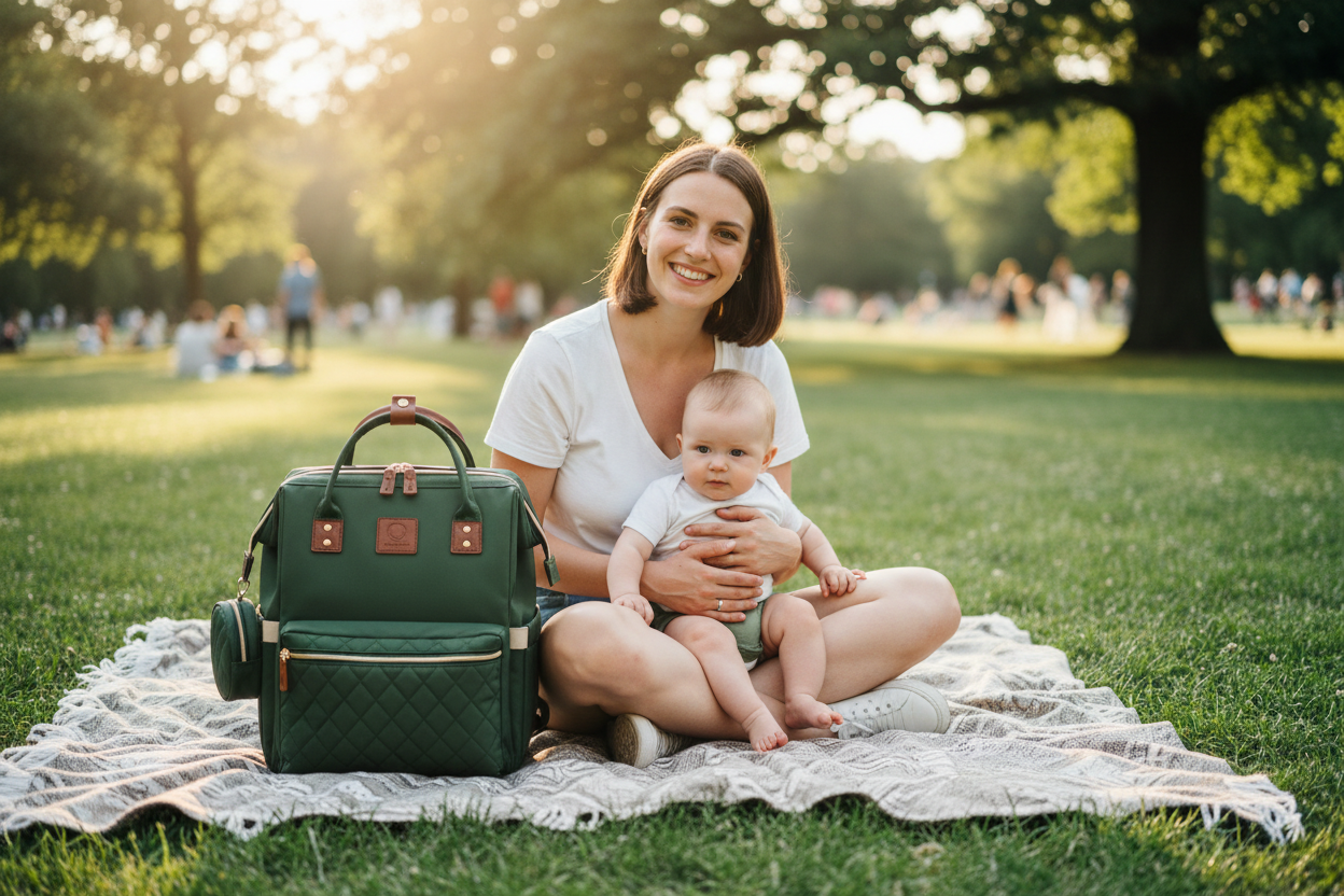 Sac à Dos à Langer 3-en-1 – Lit de Voyage, Imperméable, Charge USB, 7 Compartiments, Compatible Poussette | TrioNest™