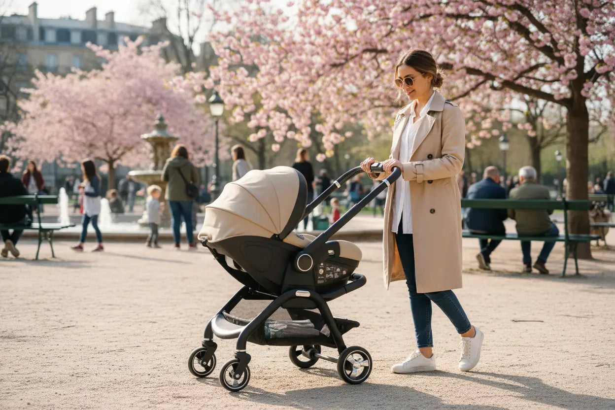 TrioNest™ Poussette 4-en-1 Bidirectionnelle | Nacelle + Siège Auto ECE | Dès la Naissance TrioNest™ Poussette 3 en 1