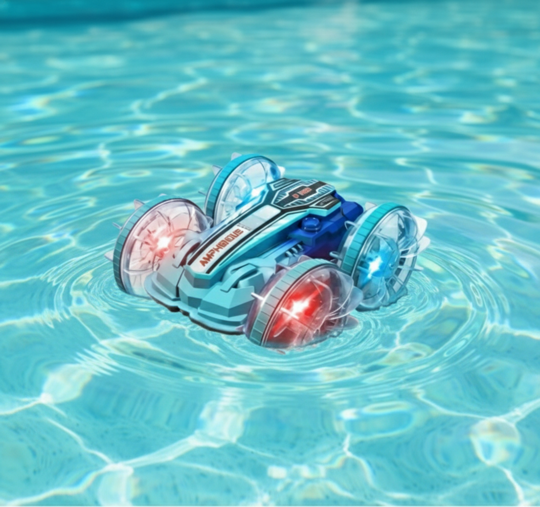 Voiture Télécommandée Enfant Flottante – Tous Terrains, Eau, Plage, Jardin, Toute l'Année | AquaRacer by TrioNest™
