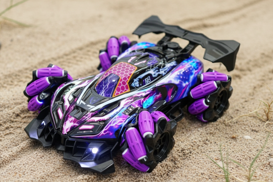 Voiture Téléguidée Gant Gestuel Rotation 360° LED Spray Portée 100m SPINRUSH – TrioNest™