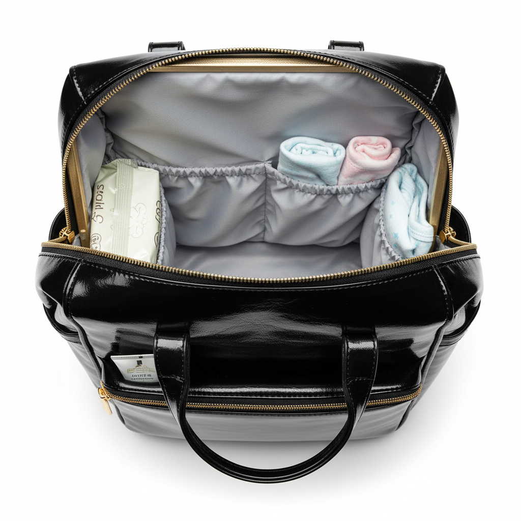 Sac à Dos à Langer Cuir Rose Poudré - Design Chic & Féminin - Imperméable avec Attaches Poussette Incluses | TrioNest™ Élite