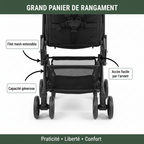 Poussette Voyage Trionest™ | Format Cabine Avion & Tout-Terrain Silencieuse | Ultra-Compacte & Pliable d'une Main (5,8 kg)