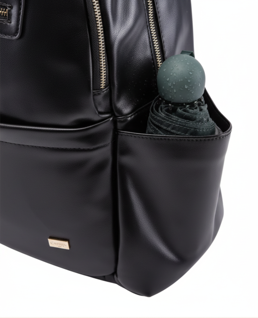 Sac à Dos à Langer Cuir Rose Poudré - Design Chic & Féminin - Imperméable avec Attaches Poussette Incluses | TrioNest™ Élite