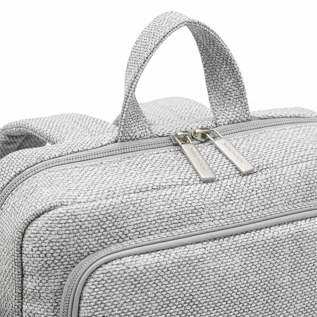 Sac à Dos à Langer Gris Oxford Haute Capacité - Design Mixte & Léger - Imperméable avec Attaches Poussette Incluses | TrioNest™ AeroPack